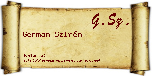 German Szirén névjegykártya